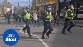 Kill the Bill protests Police struggle to control crowds in Bradford [upl. by Allistir500]