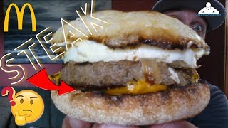 McDonalds® Steak Egg and Cheese McMuffin Review [upl. by Porte831]