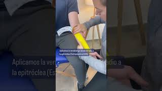 Como hacer un vendaje neuromuscular para el codo de golfista 👍 kinesiotape fisioterapia [upl. by Pesek]