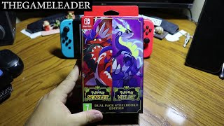 Pokemon Scarlet amp Pokemon Violet Dual Pack Steelbook Edition Nintendo Switch  Unboxing [upl. by Mori]