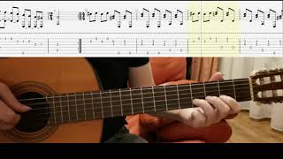 🎸Ferdinando Carulli  Estudio En A Menor tutorial TAB  beginer version 60 bpm [upl. by Thora484]