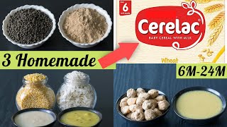 3 Homemade Cerelac for 6 to 24 Month Babies  Healthy Instant Cereals for Baby  Cerelac Baby Food [upl. by Daveda715]