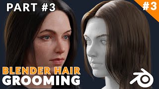 Blender Tutorial  How To Make Female Long Hair Part 03 [upl. by Annoved]