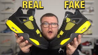 GREAT FAKES Air Jordan 4 Thunder FAKE VS REAL [upl. by Felizio]