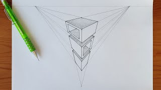 Üç Kaçış Noktalı Perspektif Nasıl Çizilir  How to Draw 3 Point Perspective [upl. by Takakura]