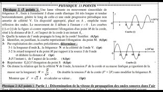 devoir 1 semestre 1 ondes mécaniques 5pts [upl. by Alf703]