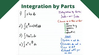 Integration by parts 4 examples  Calculus [upl. by Attenauqa]