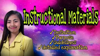 INSTRUCTIONAL MATERIALS  Detailed explanation [upl. by Noraj]