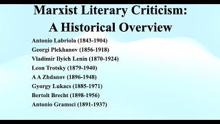 24 Marxist Literary Criticism A Historical Overview [upl. by Denton891]