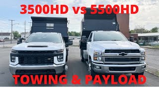 Silverado 3500HD vs Silverado 5500HD How much can they haul and tow [upl. by Eves]