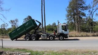 Hook Truck Operation  Loading 20 m3 bin [upl. by Wernsman]