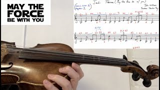 How to Play The Force Theme Binary Sunset Jedi Theme on Violin Sheet Music w Violin Tabs [upl. by Coopersmith67]