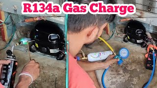 Gas Charge Without Vaccum Pump  Refrigerator Compressor Change [upl. by Hilaire]