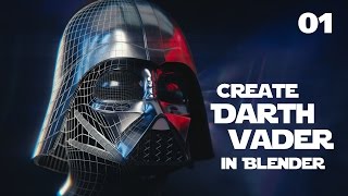 Blender Tutorial  Star Wars Darth Vader Helmet  01 [upl. by Erdman]