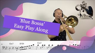 Blue Bossa  Easy Trombone Play Along [upl. by Elton]