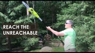 Sun Joe Electric Pole Chain Saw  Review and Demo [upl. by Fredia419]