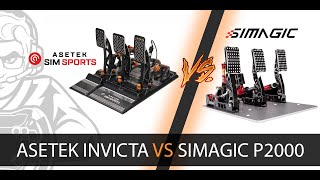 Asetek Simsports Invicta vs Simagic P2000  Head to Head comparison [upl. by Eelsel777]