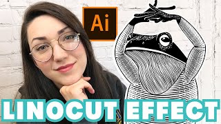 Linocut Style Tutorial  Adobe Illustrator [upl. by Aleyam965]