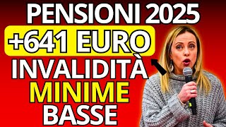 🚨AUMENTI PENSIONI 2025 Ecco i Nuovi Importi Pensioni Invalidità Minime e Basse [upl. by Lindgren887]