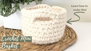 Crochet Mini Basket tutorial  EASY CROCHET [upl. by Ambrosi]