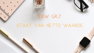 Staat van Netto waarde [upl. by Damara]