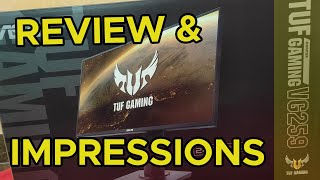 TUF VG259Q Gaming Monitor REVIEW amp IMPRESSIONS  My First PC Build [upl. by Eilloh802]