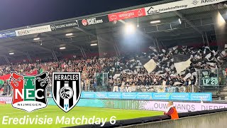 NEC Nijmegen vs Heracles Almelo  great away support and win for Almelo [upl. by Llewsor]