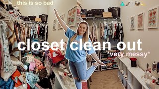 DECLUTTERING amp CLEANING OUT MY MESSY CLOSET 2024 🎀 REDOING MY ENTIRE CLOSET giving away my closet [upl. by Atinas]