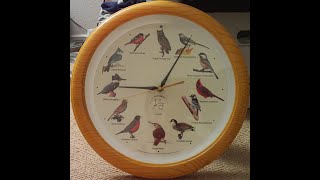 Mark Feldstein National Audubon Society Quartz Singing Bird Clock LowPitched 94 amp 2212 amp 111614 [upl. by Gnauq448]