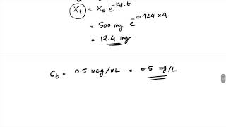 IV Bolus One Compartment model Sample problems [upl. by Lyred]