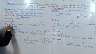 Cannizzaro reaction  Reactions and mechanism of Cannizzaro reaction  12th class chemistry  ch12 [upl. by Thorman]