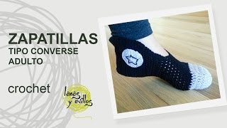 Tutorial Zapatillas Crochet o Ganchillo Adulto [upl. by Wadesworth]