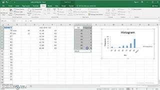 Use Excel 2016 to make Frequency distribution and Histogram for quantitative data [upl. by Llenoil]