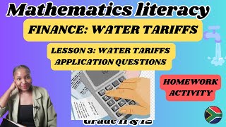 Mathematical literacy Calculating water tariffs  exam questions grade 12 grade 11 [upl. by Tanhya]