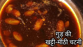 बिना इमली के बनाए गुड़ की खट्टीमीठी चटनी Gud Ki Chutney Recipe Street Style Chutney For Chaat [upl. by Bogey]