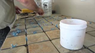 Slate tile counter top installation [upl. by Duong]