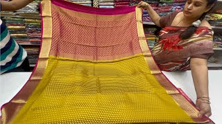 Bangalore Pure Mysore silk sareesSingle saree courier available [upl. by Heymann817]