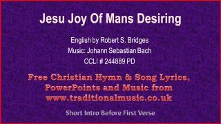 Jesu Joy of Mans DesiringBach  Lyrics amp Music [upl. by Anirdua]