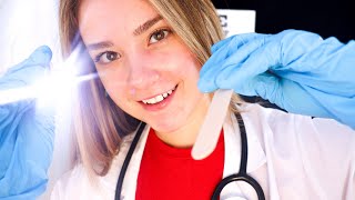 ASMR CRANIAL NERVE EXAM DOCTOR ROLEPLAY Whispering Crinkle Glove Sounds Writing [upl. by Nohsad]