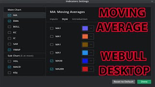 How to set up the Moving Averages in Webull Desktop  Trading With Smartrader [upl. by Annaes794]