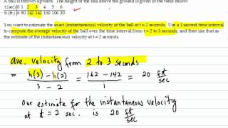 Estimate the instantaneous velocity from a table of values [upl. by Ahsienot88]