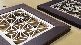 Kumiko With Triangular Gridwork Japanese woodworking [upl. by Yramanna380]