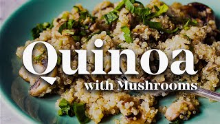 Creamy Garlic Mushroom Quinoa  NUTRITIOUS VEGAN LUNCH [upl. by Kori]