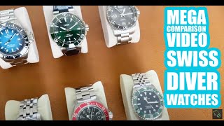 Huge 12 x Divers Watch Comparison  All Swiss Made Automatics [upl. by Pestana]