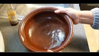 HOW TO SEASON A NEW UNGLAZED CLAY COOKING POT BEFORE FIRST USE  4K UHD [upl. by Eziechiele]