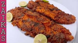 Boneless Fish Fry Recipe  spicy amp crispy  Whole Fish Fry  by Zaika Kitchen [upl. by Jocelyn768]