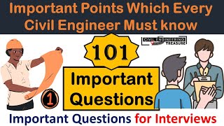 points Civil Engineer Must KnowImportrant interview questions for civil engineerscivil knowledge [upl. by Enomrej]