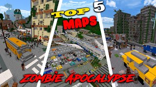 Top 5 Maps for Zombie Apocalypse part 2  Minecraft Bedrock [upl. by Rawlinson]