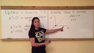 Ecology Dynamics Section 32 Equilibria and Stability in 1D Linear Equations [upl. by Ali]