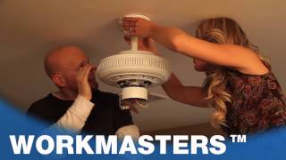 Ceiling Fan How To Part 10  Ceiling Fan Canopy  WORKMASTERS™ [upl. by Ydnarb]